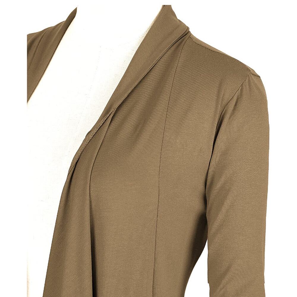 Urban CoCo Women's Drape Front Open Cardigan Long Sleeve Irregular Hem Size M - Picture 7 of 7